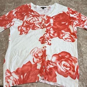 Cyrus Women's Floral Rhinestone Cardigan - Size XL